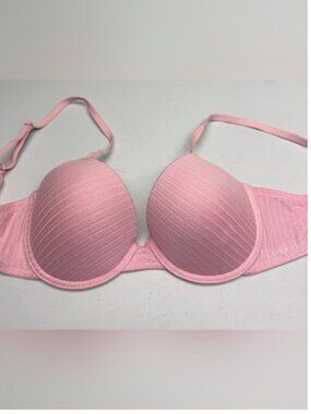 Laura Ashley Pink Textured Stripe Lightly Lined Underwire Bra 36B *P1096